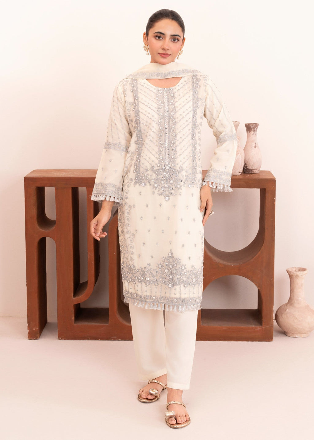 RUBBY FERRY CLOTHING JUMMA CHIFFON CREAM Women 3pcs
