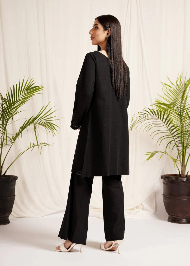 Mehryam Collection Black Khaddar Dress Women 2pcs