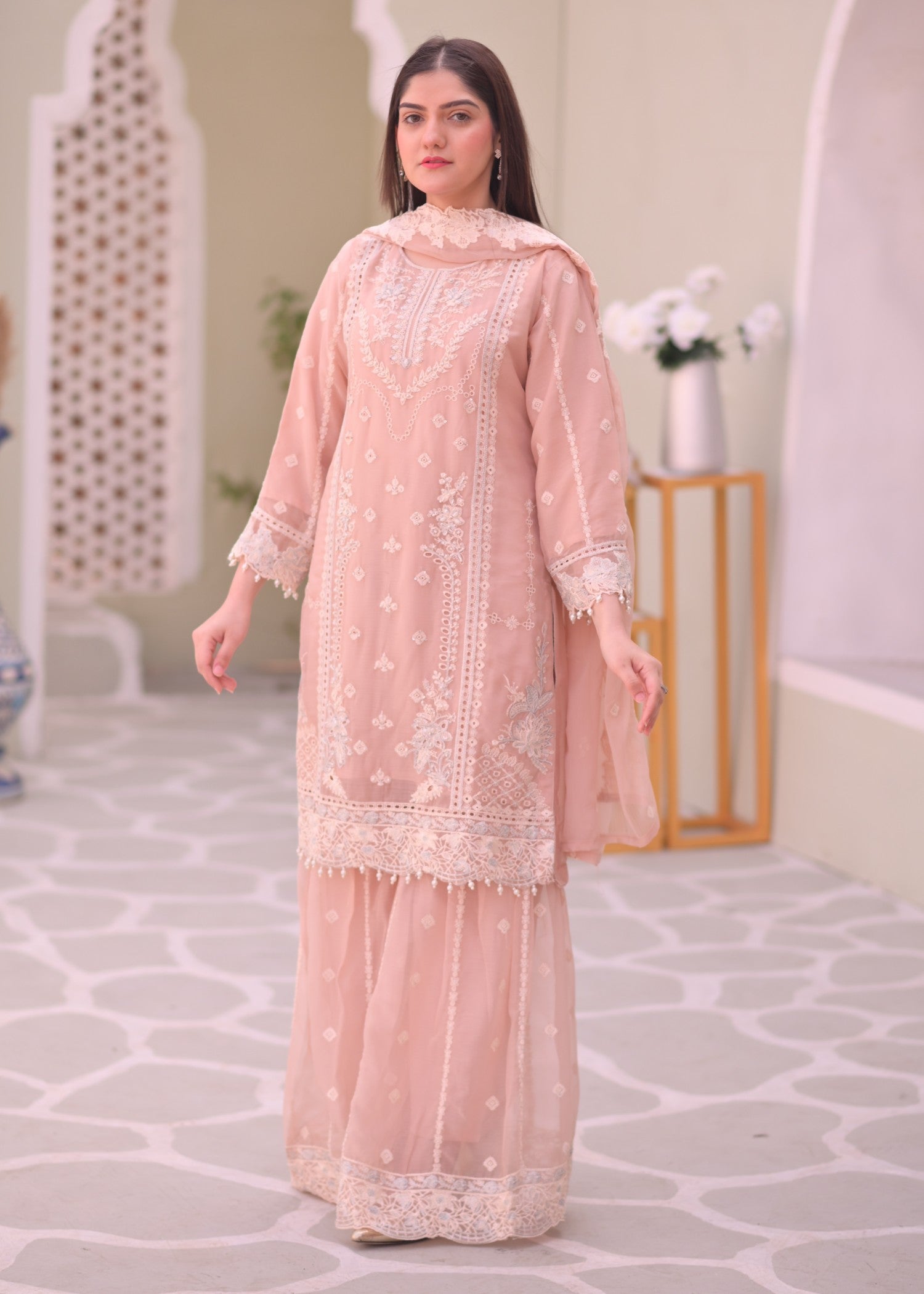 Rangoon Clothing Zareena Peach Women 3pcs