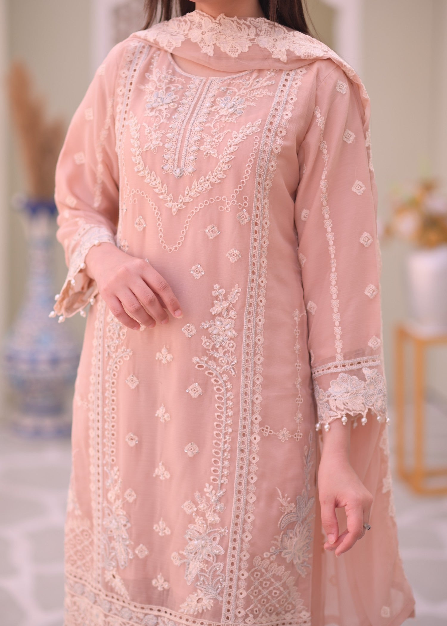 Rangoon Clothing Zareena Peach Women 3pcs