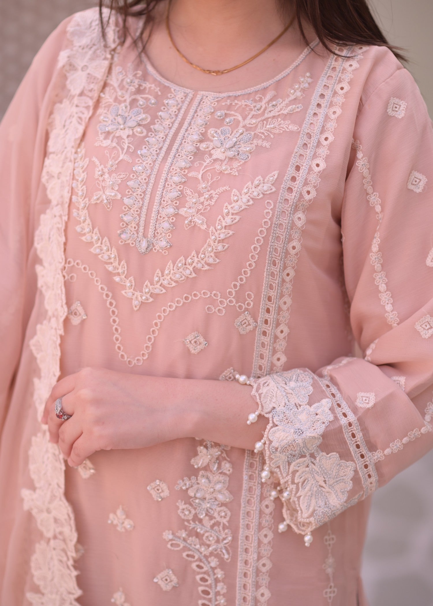 Rangoon Clothing Zareena Peach Women 3pcs