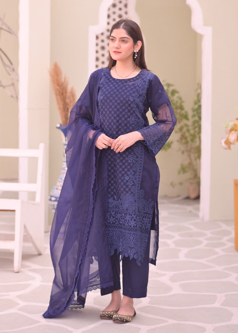 Ayesha B blue (Amal) Women 3pcs