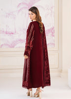 Malhaar Mal AL 4173 Maroon Vel Women 3pcs