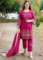 Four Season Boutique KHADI SHEZAN PINK Women 3pcs