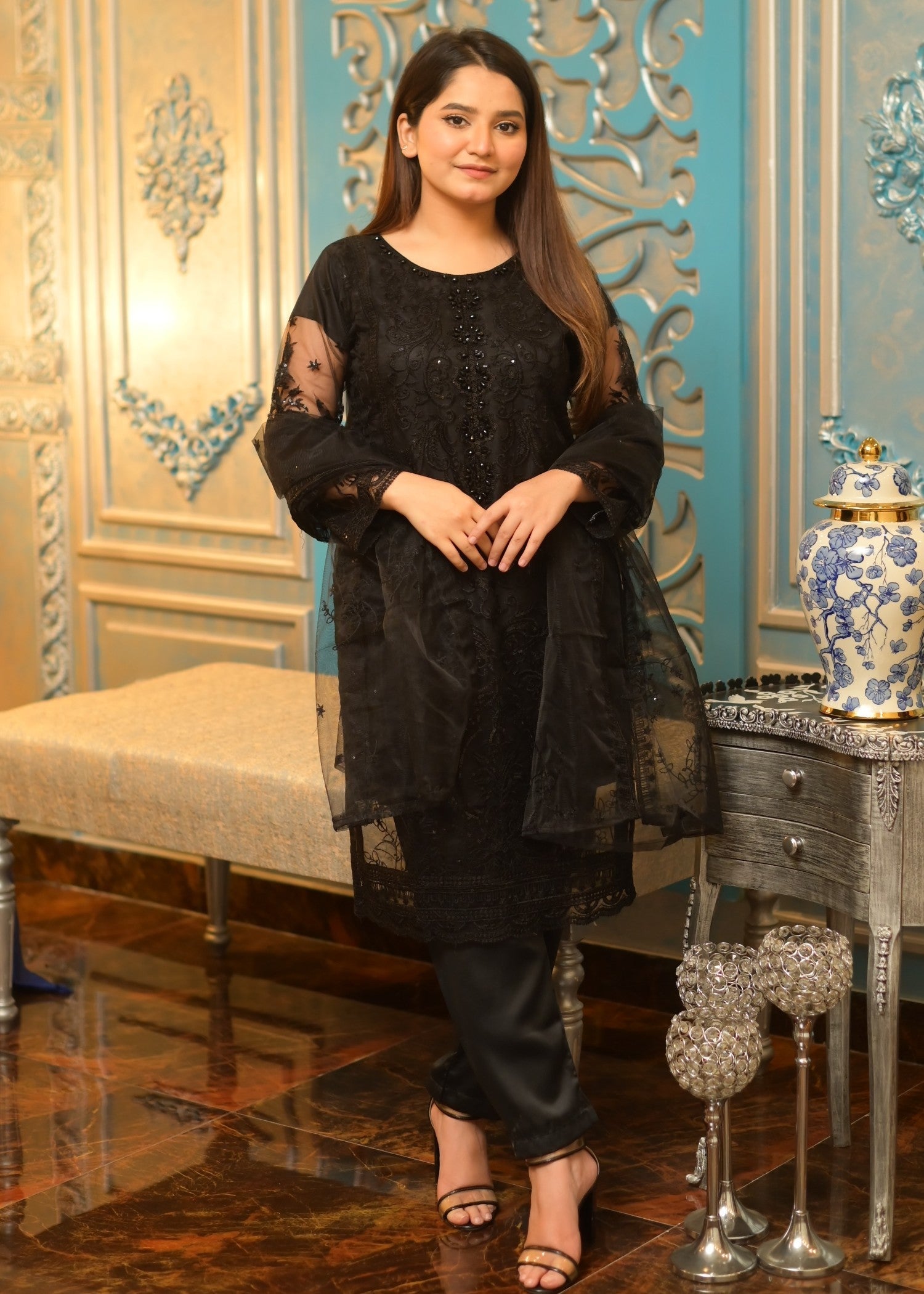 Four Season Boutique IFFI NET BLACK Women 3pcs