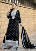 Suits By Sadia Sajalali gharara black Women 3pcs