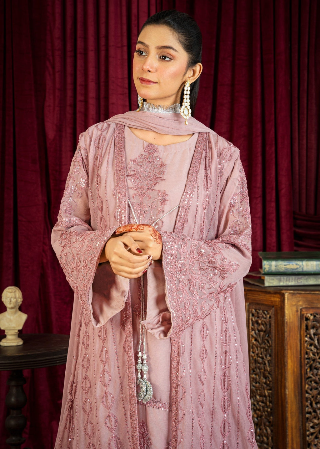 Rangoon Clothing Tajdar pastel Pink Women 4pcs