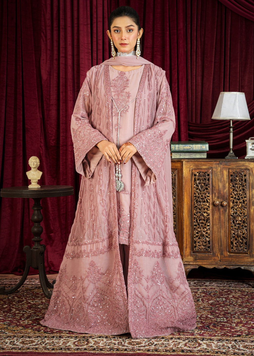 Rangoon Clothing Tajdar pastel Pink Women 4pcs