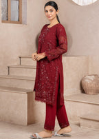 Four Season Boutique NIMRA CHIFFON MAROON Women 3pcs