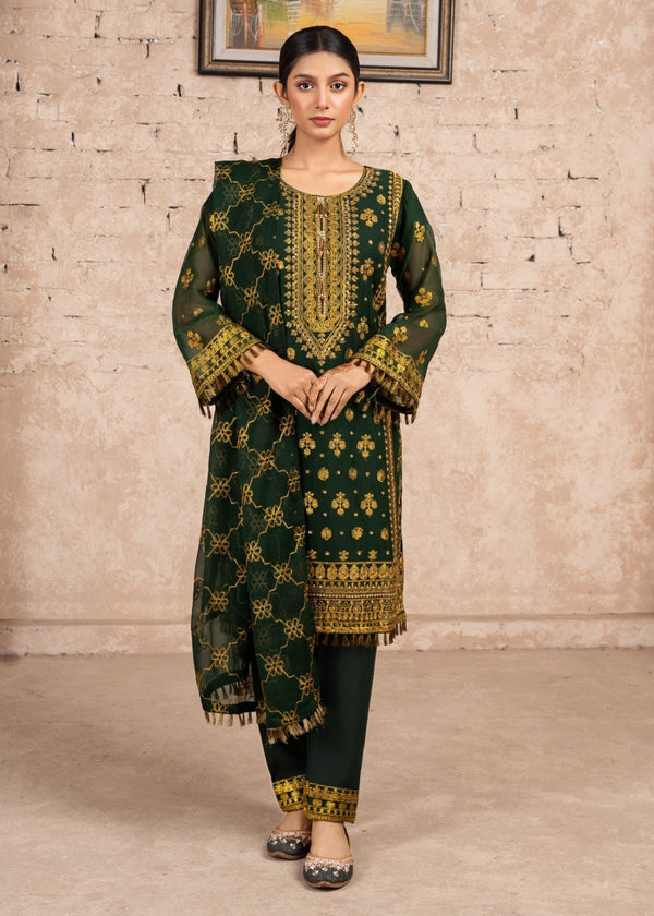 Four Season Boutique RANGEEN DOTTED BOTTLE GREEN Women 3pcs