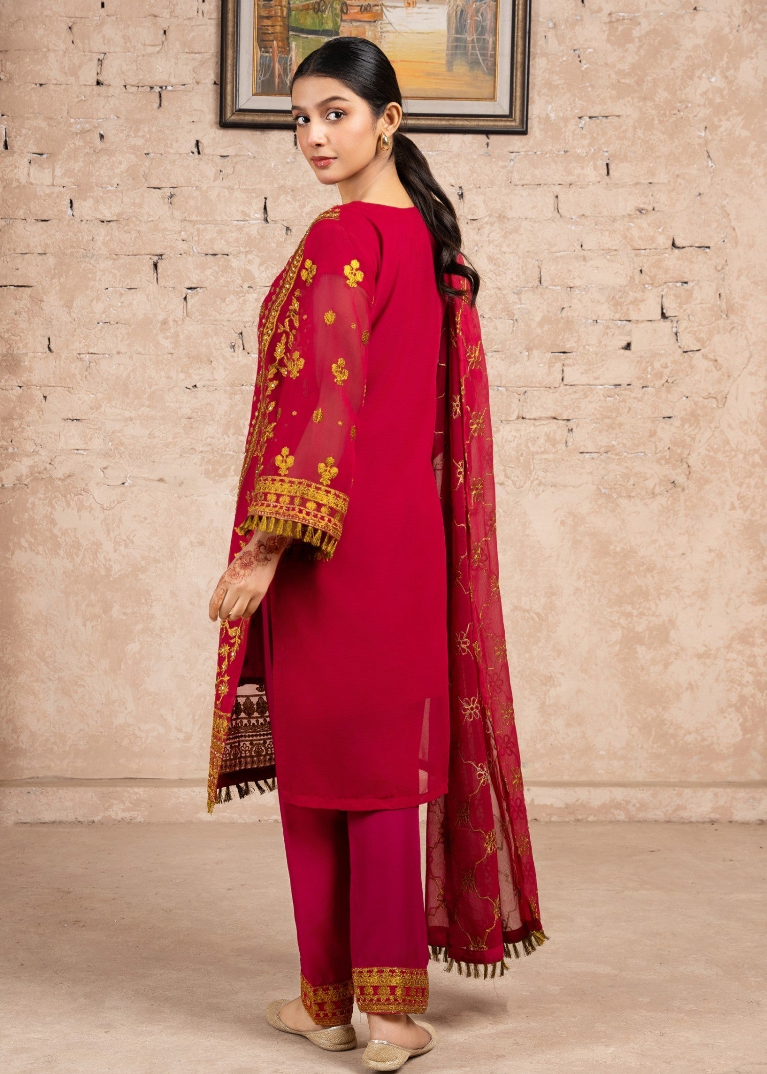 Four Season Boutique RANGEEN DOTTED HOTPINK Women 3pcs