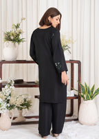Chaudhary Arts Tulip Embroidered black Women 2pcs