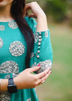 Noah Officials Embellished Polka Dot Green Frock Women 1pcs