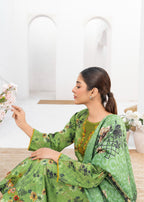 Dada Potta Stitched Green Cambric Cotton Women 3pcs