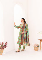 Dada Potta Stitched Sage Green Cambric Cotton Women 3pcs