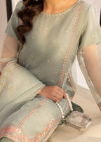 By-East Embroidered Organza Suit Women 3pcs