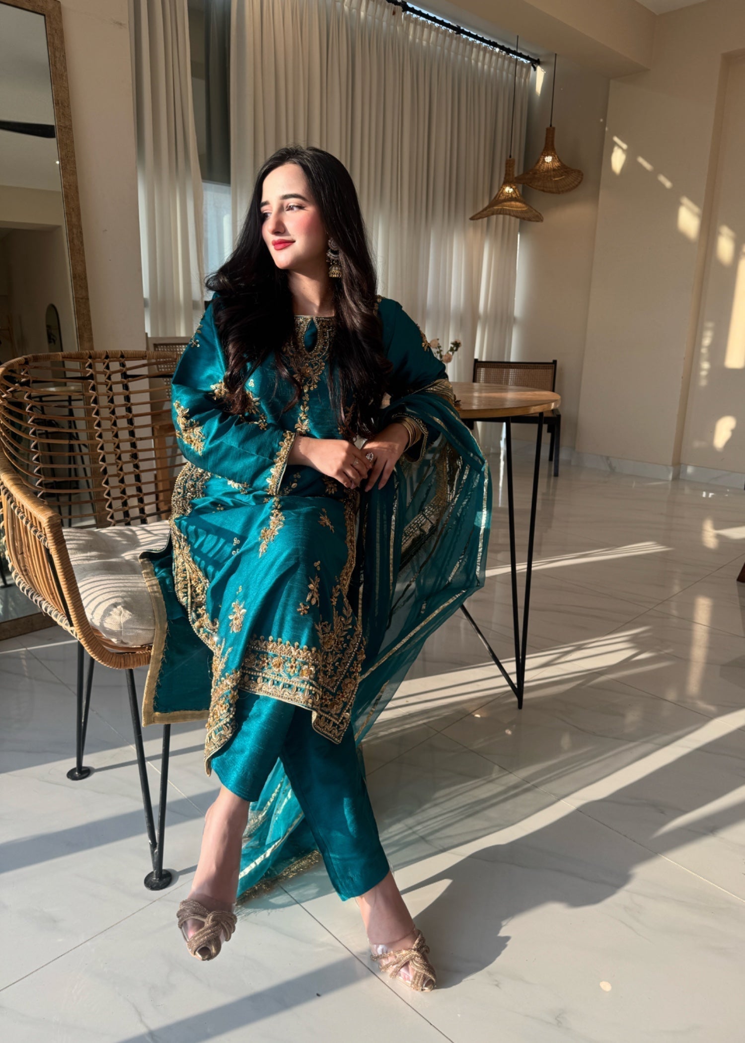 Suits By Sadia Raw silk shehnai zinc Women 3pcs