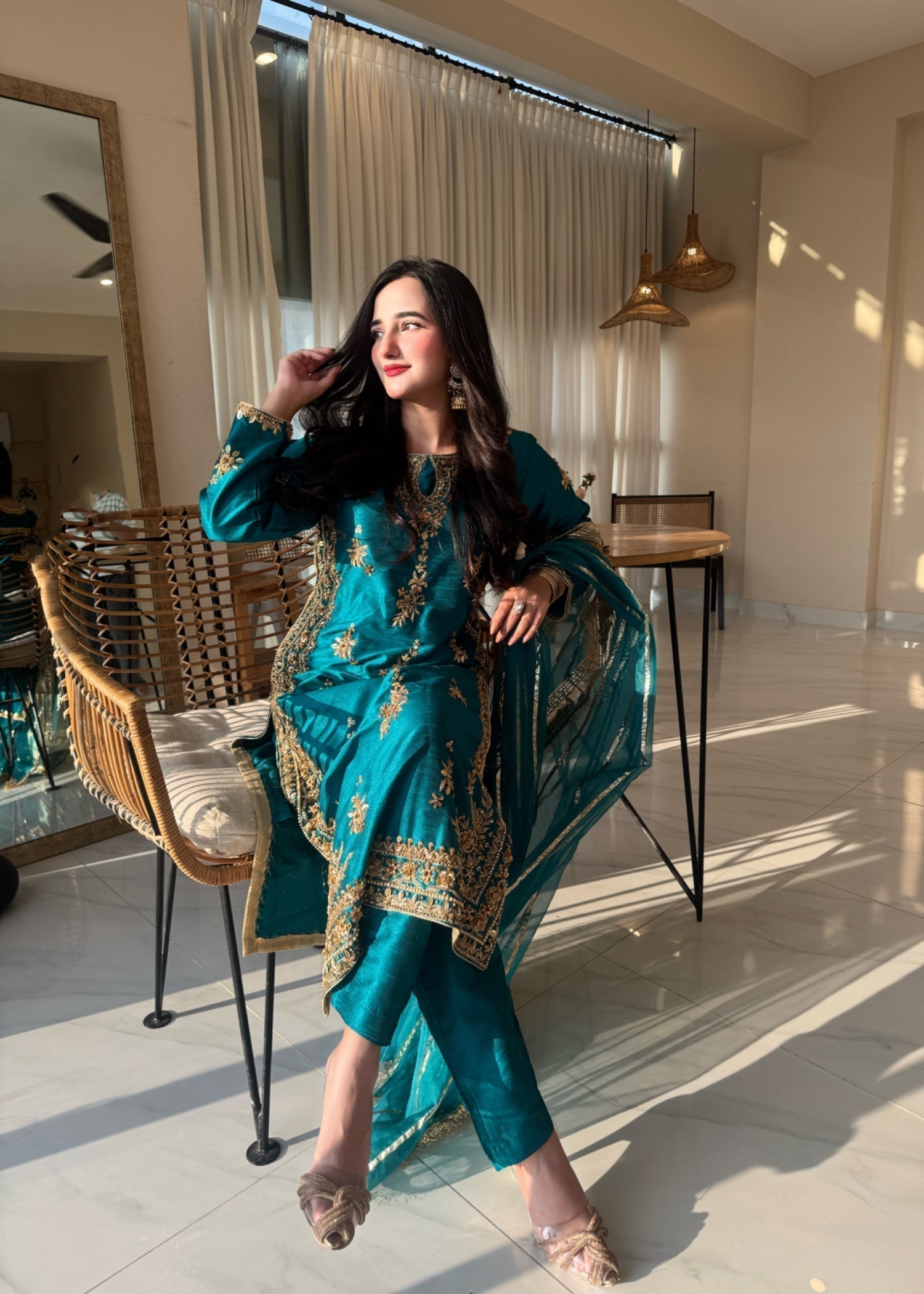 Suits By Sadia Raw silk shehnai zinc Women 3pcs
