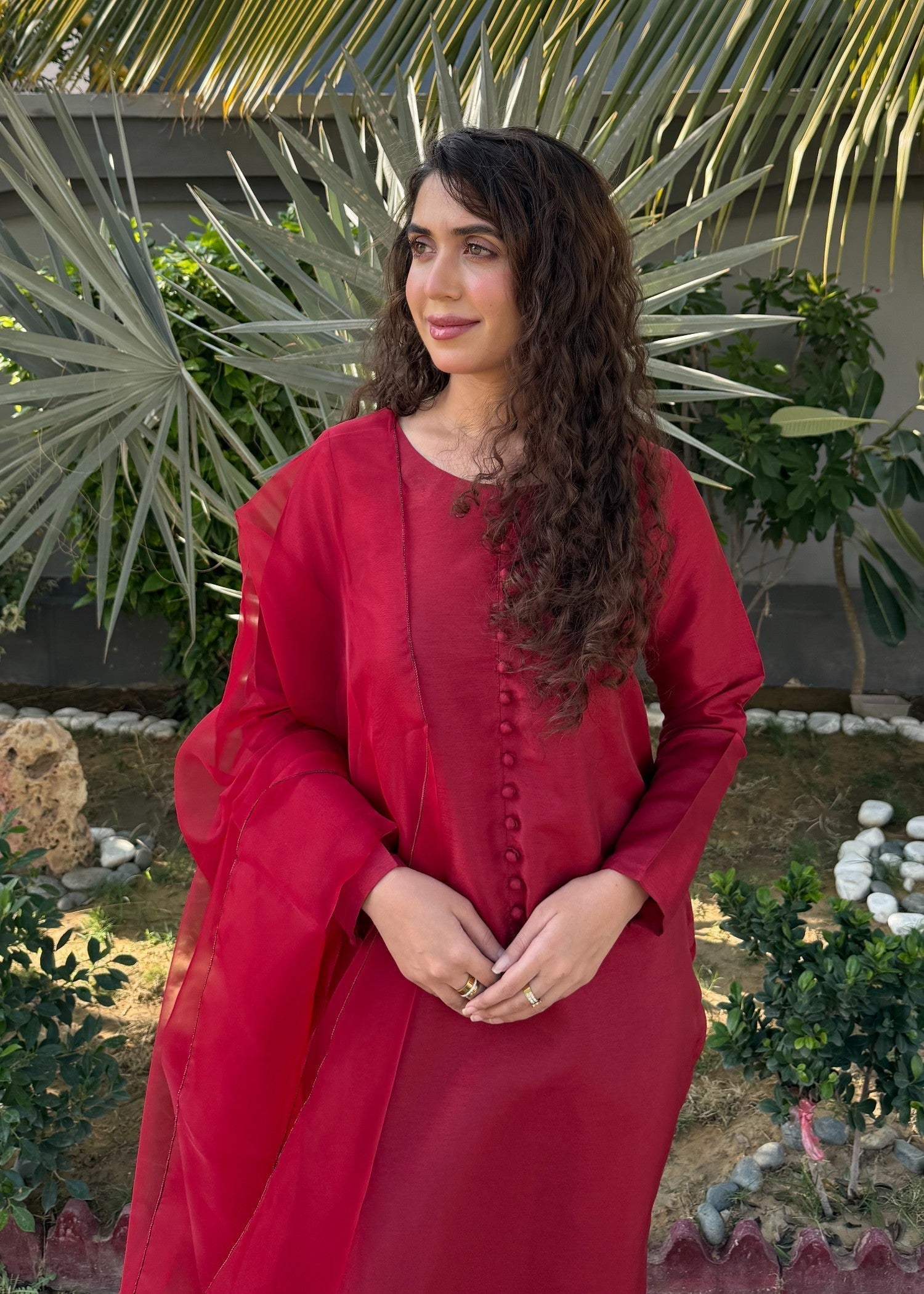 Naaz Couture Maroon Raw Silk Suit Women 3pcs