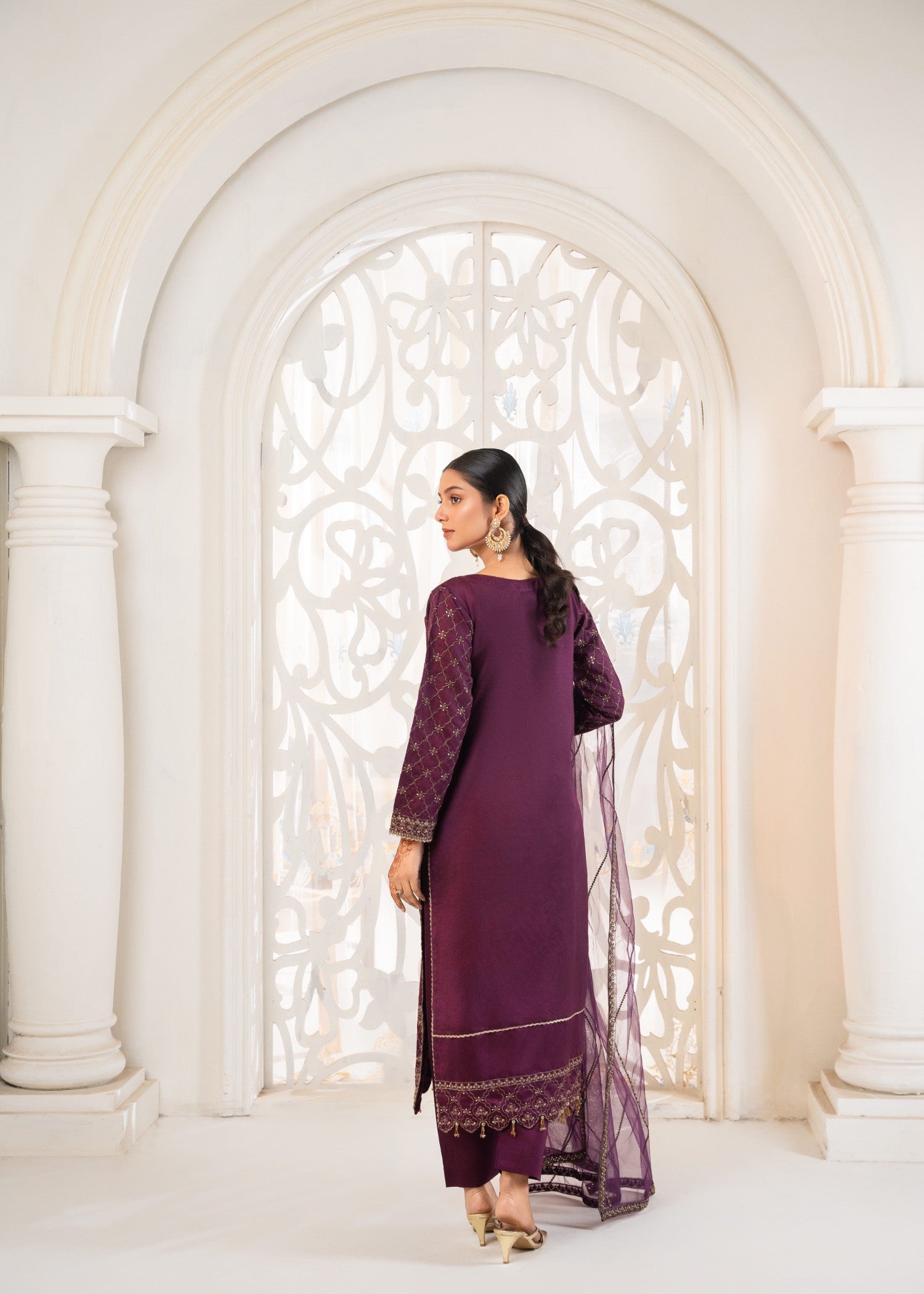 Khubsurat 4041 KH S.KTN Plum Embroidery Women 3pcs