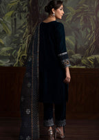 By-East Embroidered Velvet Suit Women 3pcs