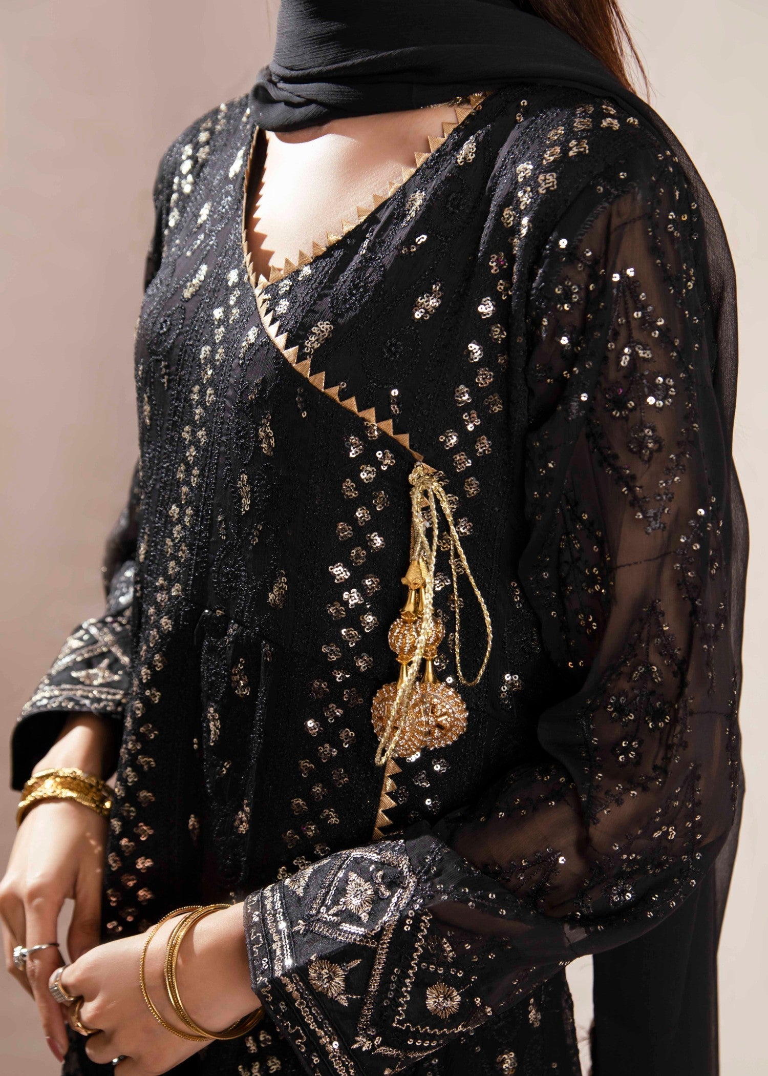 Mona Embroidery MELANIE BLACK Women 3pcs