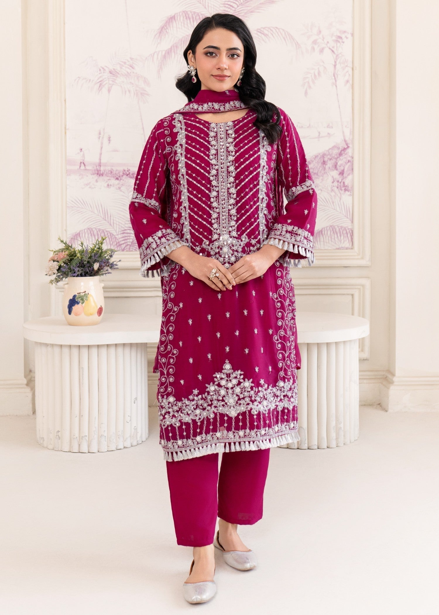 Four Season Boutique JUMMI CHIFFON HOTPINK Women 3pcs