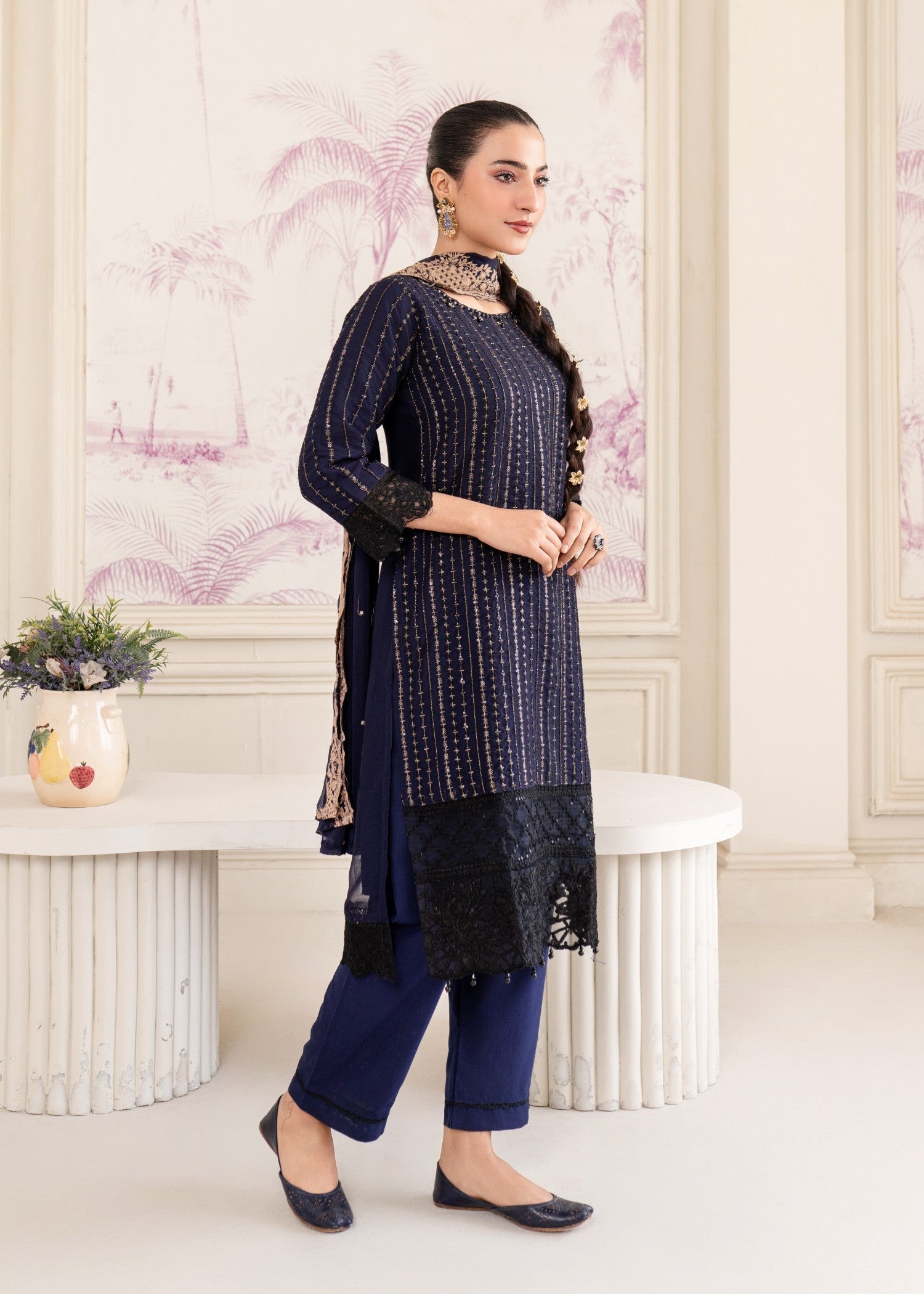 Four Season Boutique GULMEEN NAVY BLUE Women 3pcs