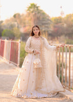 Suits By Sadia Raw silk risha offwhite maxi Women 4pcs