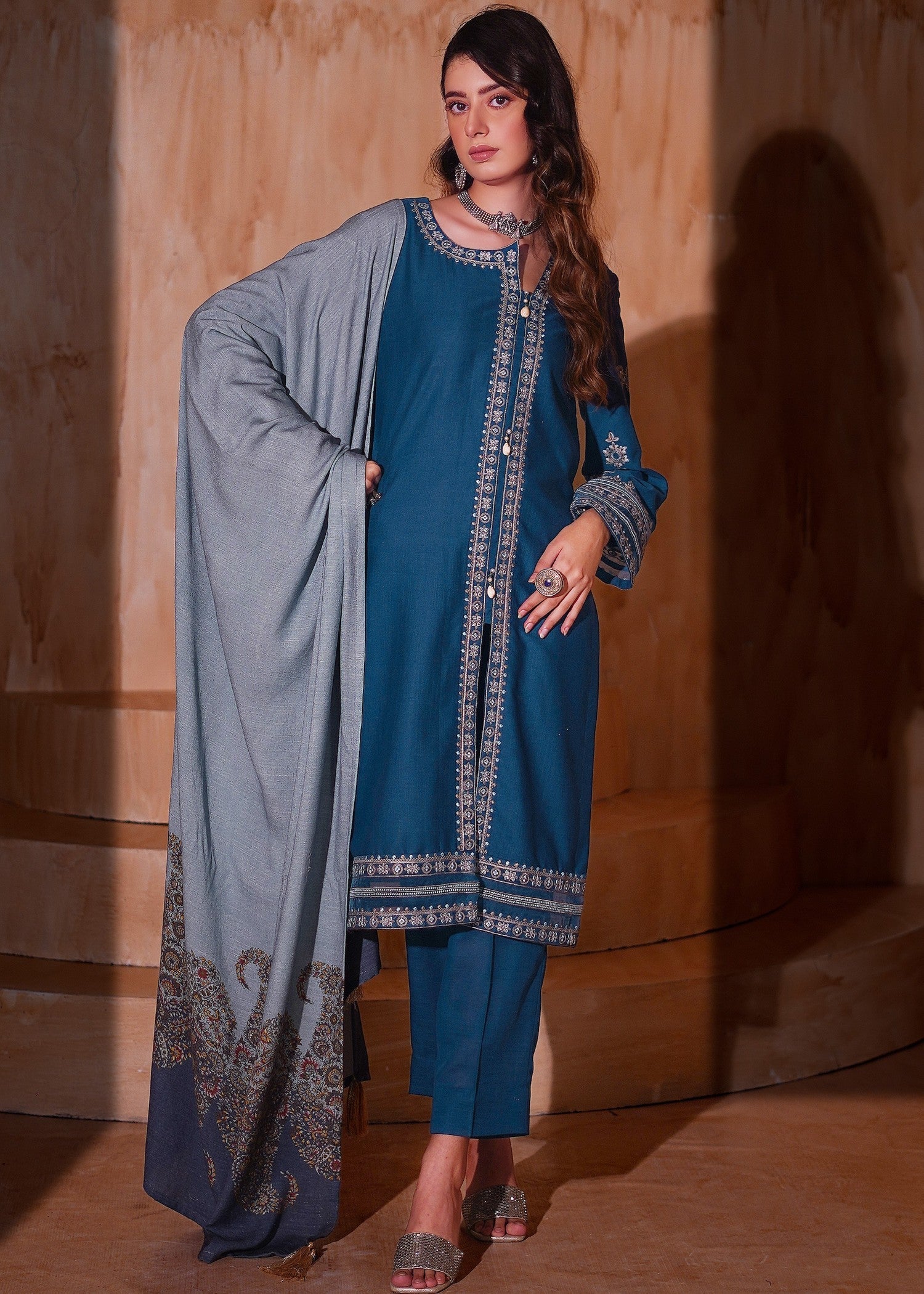 Aayra AY1144 Yale Blue Women 3pcs