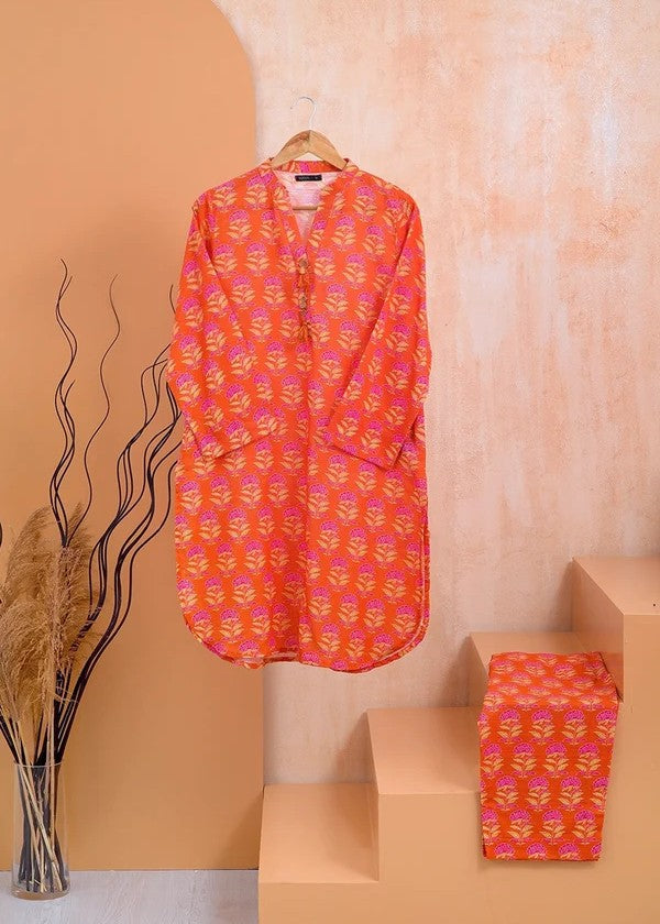Haya Printed Suit Orange SW24 273 Women 2pcs