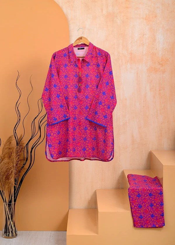 Haya Printed Suit Shoking Pink SW24 286 Women 2pcs