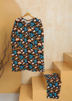 Haya Printed Suit Black SW24 324 Women 2pcs