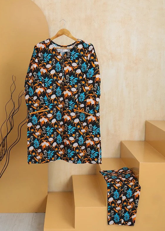 Haya Printed Suit Black SW24 324 Women 2pcs