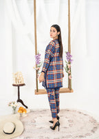 Vestilewear Check Pattern Women Co Ord Sets Stitched Suit (All Season) VW08 Women 2pcs