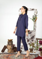 Vestilewear Navy Blue Women Co Ord Sets Stitched Suit (All Season) VW01 B Women 2pcs