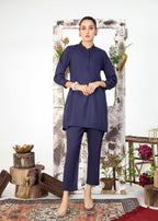 Vestilewear Navy Blue Women Co Ord Sets Stitched Suit (All Season) VW01 B Women 2pcs