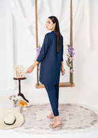 Vestilewear Blue Women Co Ord Sets Stitched Suit (All Season) VW04 B Women 2pcs