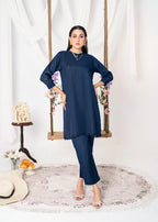 Vestilewear Blue Women Co Ord Sets Stitched Suit (All Season) VW04 B Women 2pcs