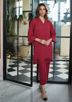 Sahar Carmine Couture Women 2pcs