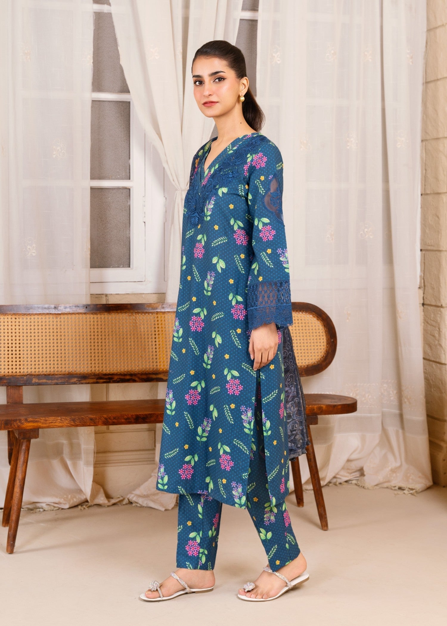 Hoorwani Tehzeeb Blue Women 3pcs