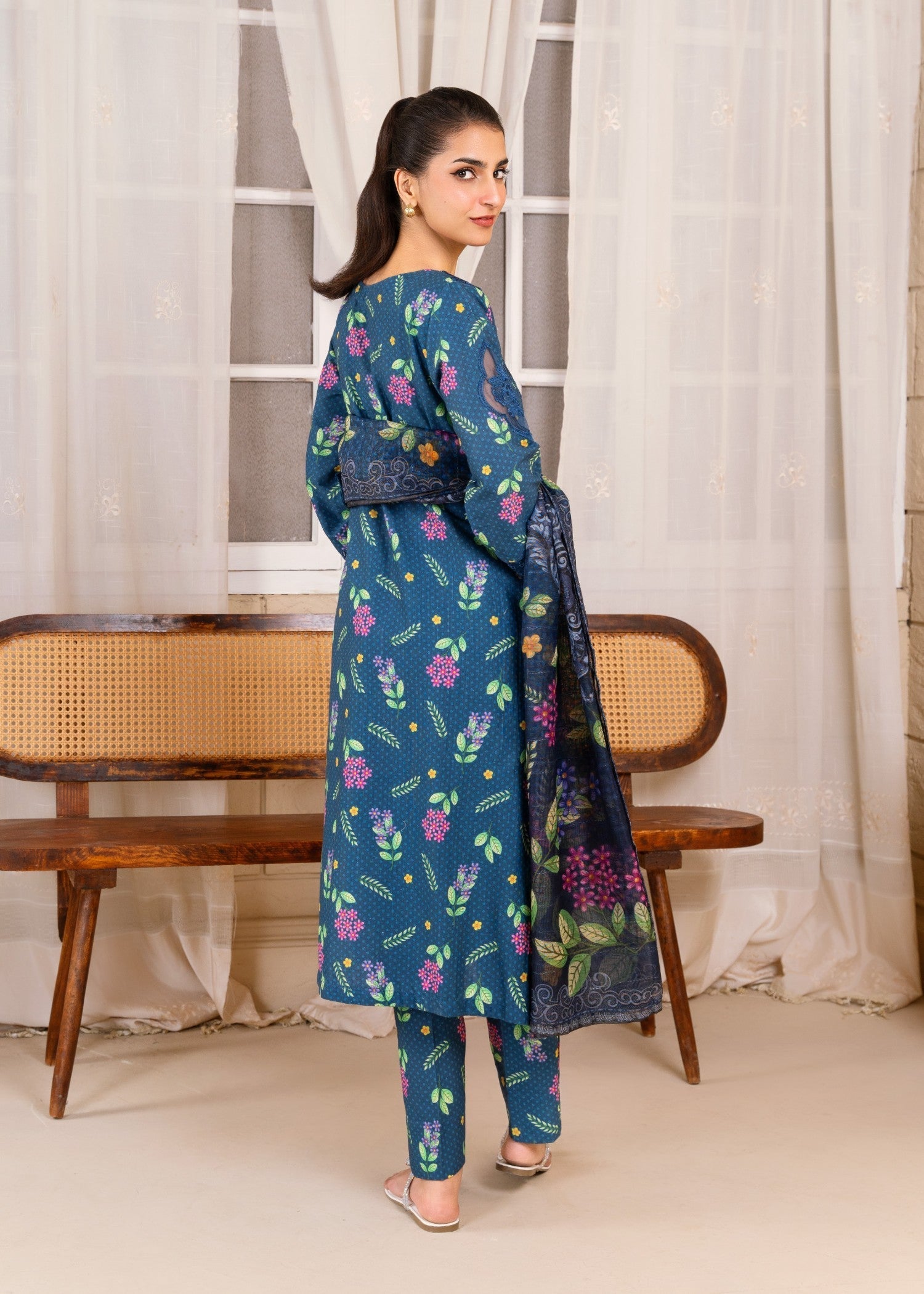 Hoorwani Tehzeeb Blue Women 3pcs