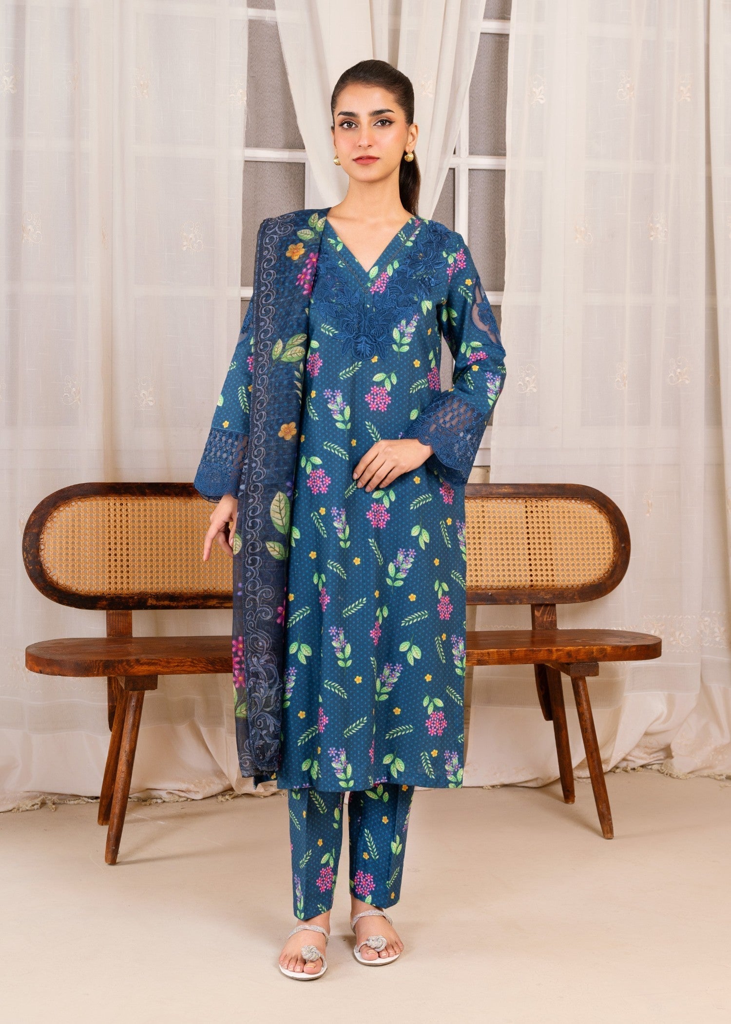 Hoorwani Tehzeeb Blue Women 3pcs