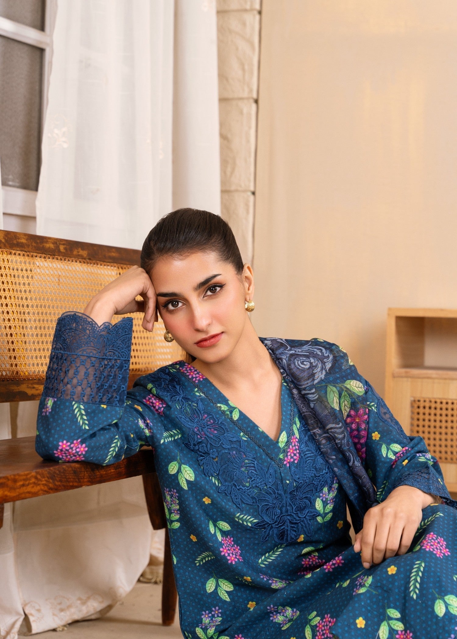 Hoorwani Tehzeeb Blue Women 3pcs