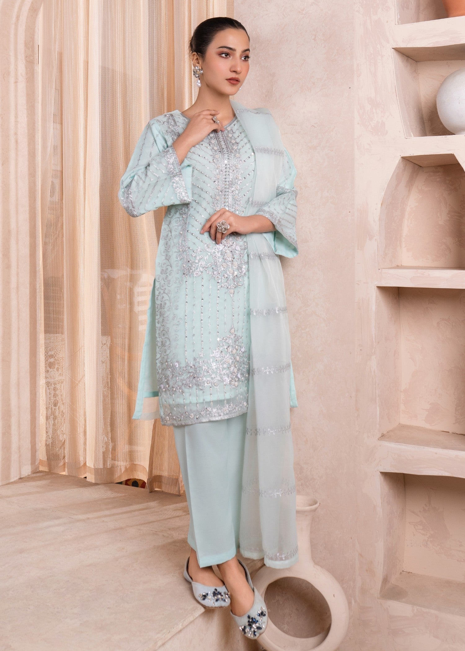 Four Season Boutique JUMMA 3 ORGANZA AQUA Women 3pcs