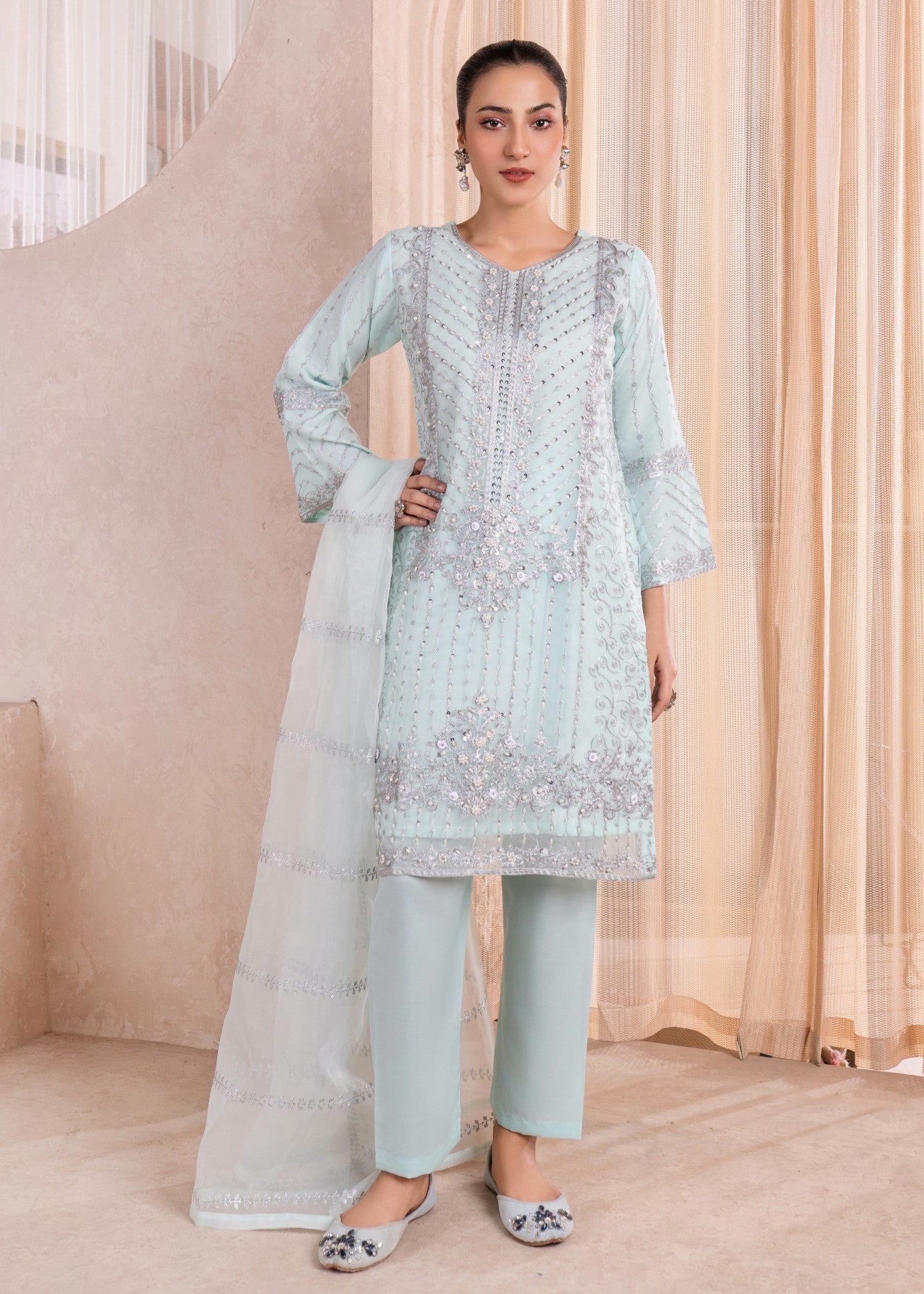 Four Season Boutique JUMMA 3 ORGANZA AQUA Women 3pcs