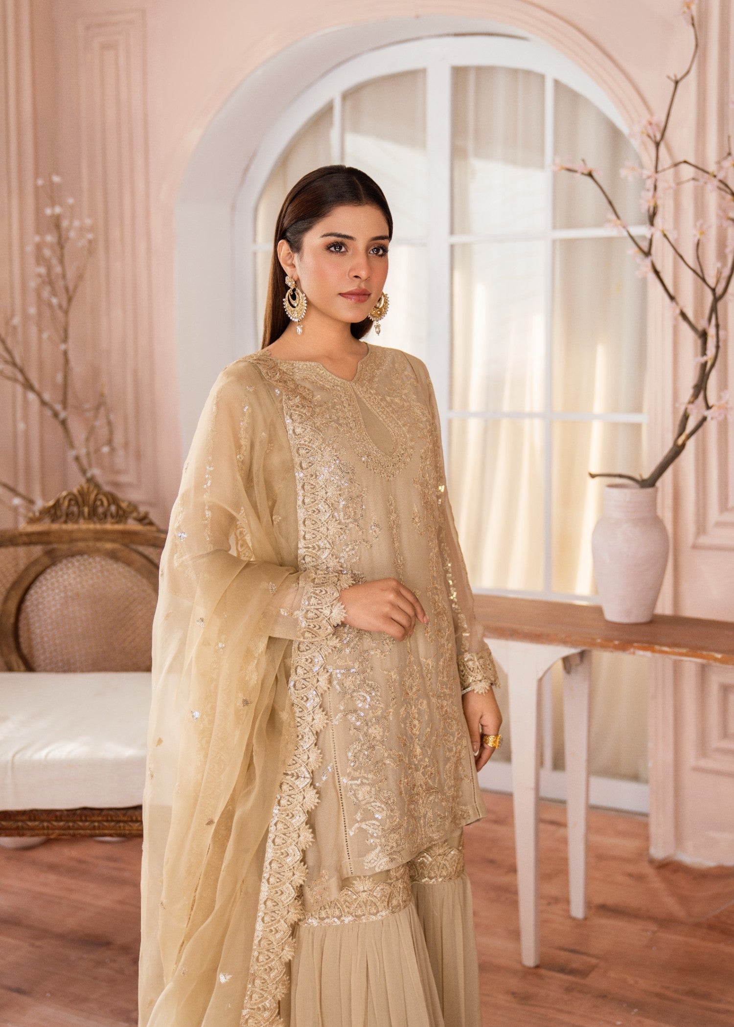 Alyssa GOLDEN GHARARA SET ALL112 Women 3pcs