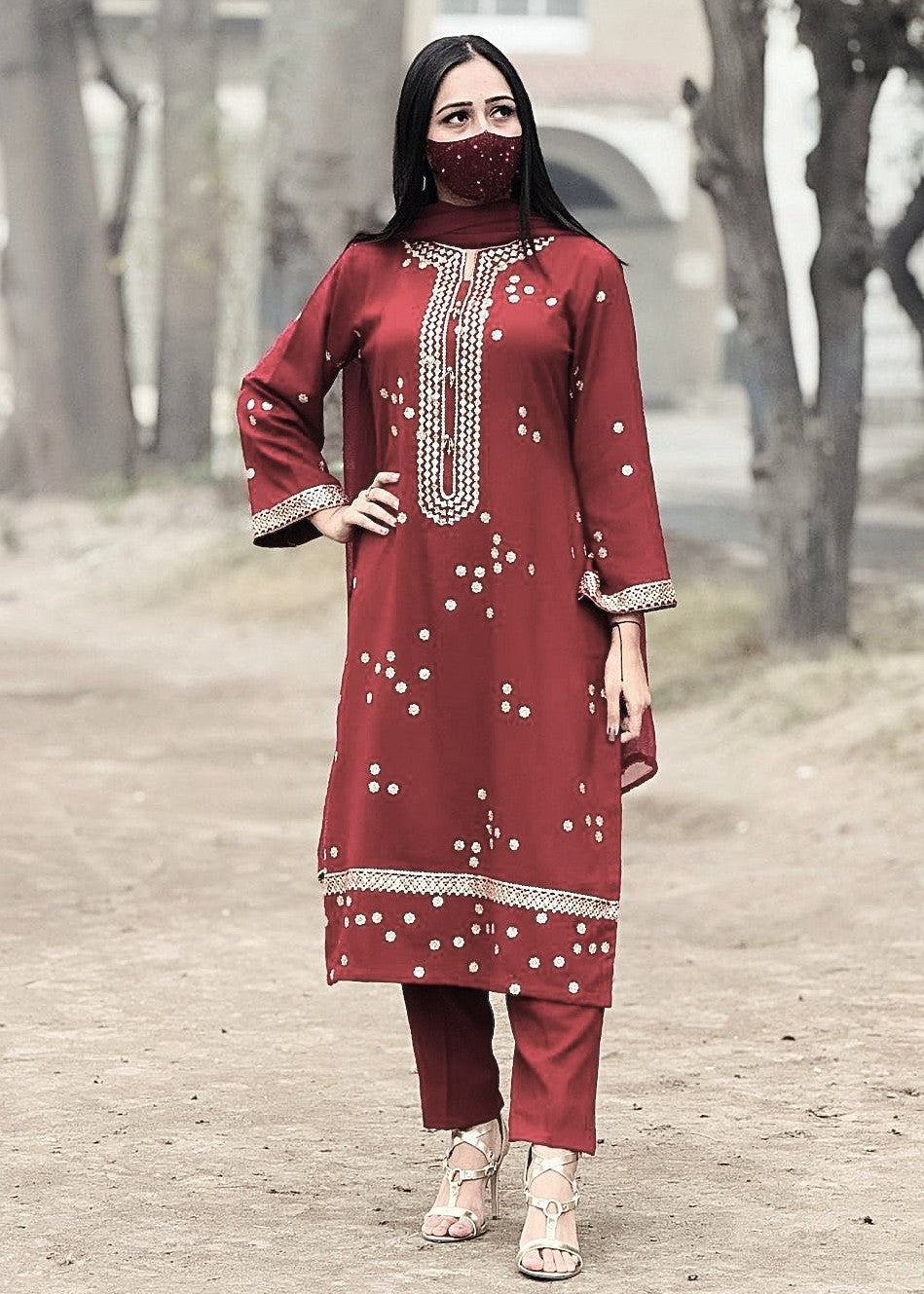 Tawakal Closet Maroon Luxe Women 2pcs