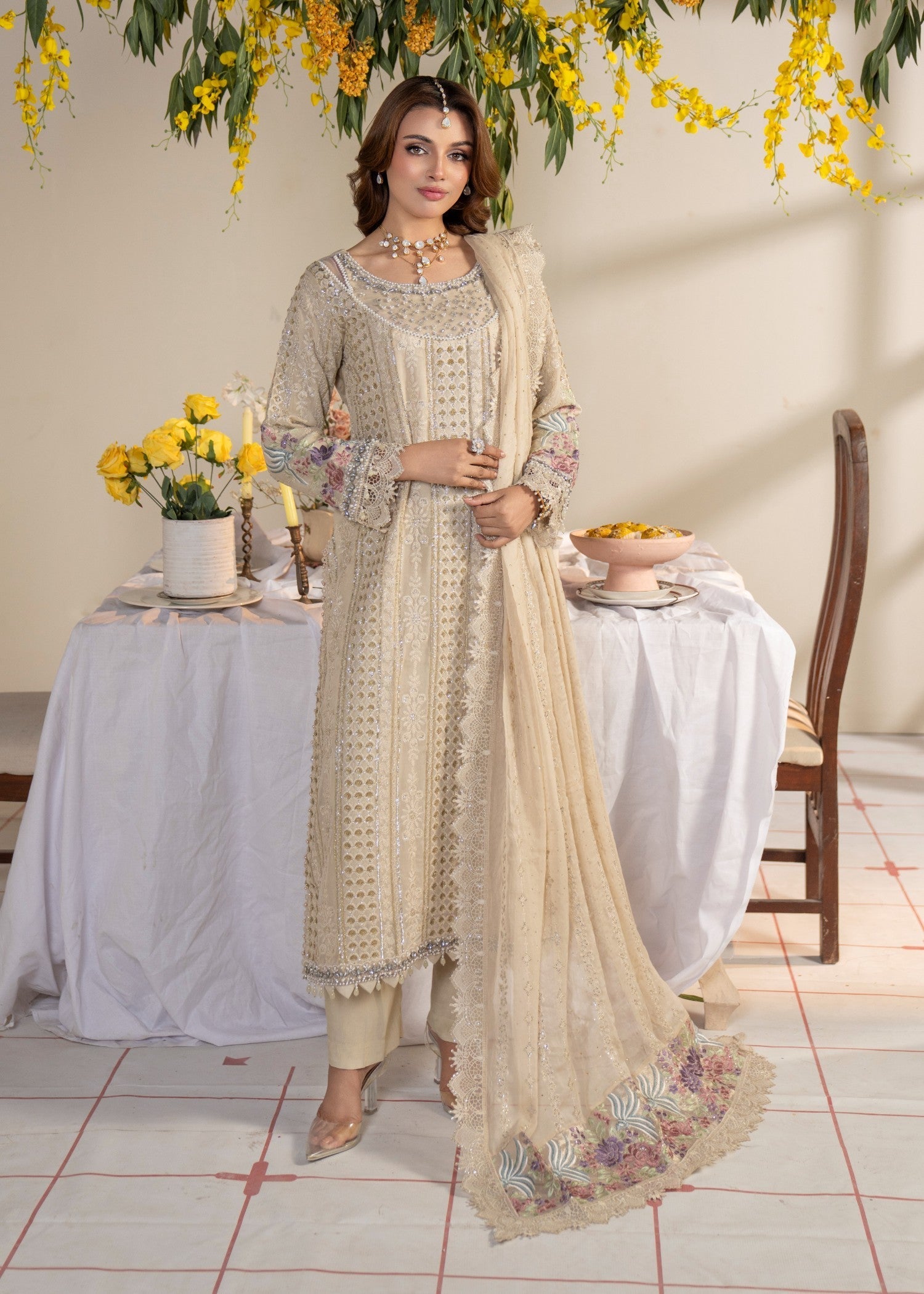 Sajni Fashion 3357 Beige Women 3pcs