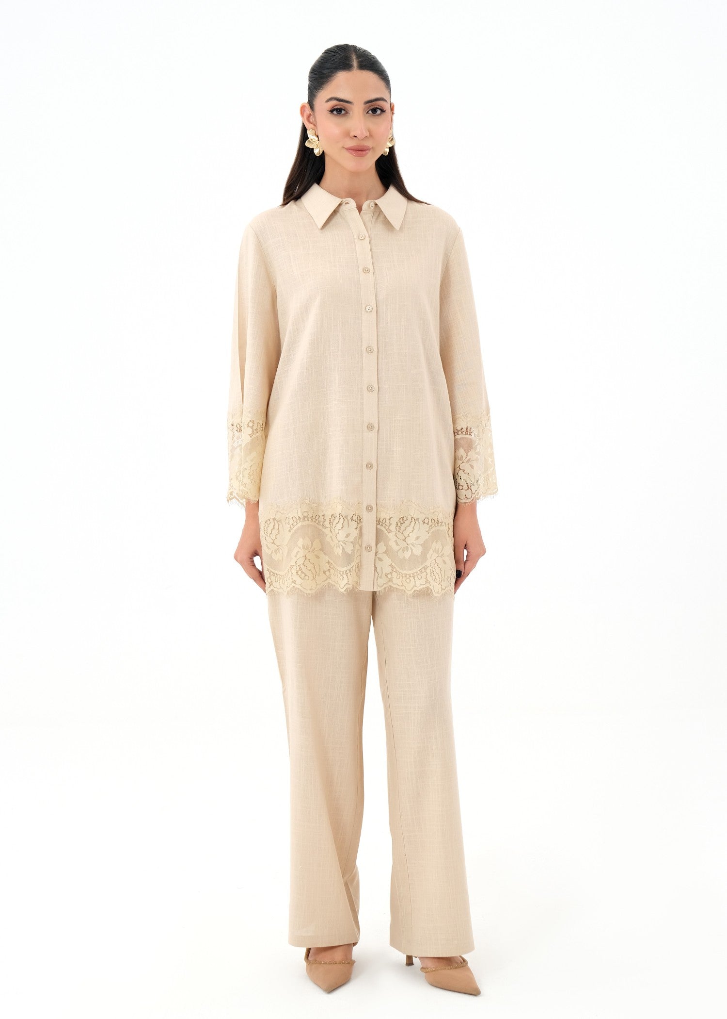 Noor By Saadia Asad D3 ivory LACE Women 2pcs